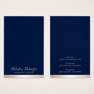 Rose Gold Border Navy Blauer Schmuck Earring Displ