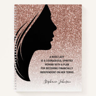 Rose Gold Boss Lady Motivierend Ihren Namen nennen Notizbuch