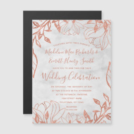 Rose Gold Botanische Blütenhochzeit Magneteinladung
