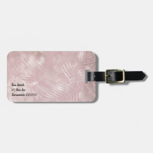 Rose Gold Botanische Tropische Palmbaum Blätter Gepäckanhänger