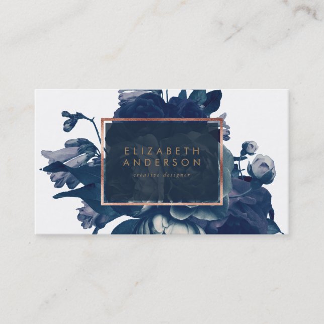 Rose Gold Bouquet Business Card Visitenkarte (Vorderseite)