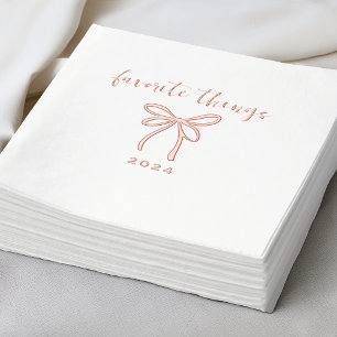 Rose Gold Bow & Script Servietten Mit Folie