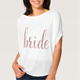 Rose Gold Braut Shirt, Blumen Stil, Glitzer Schrif T-Shirt