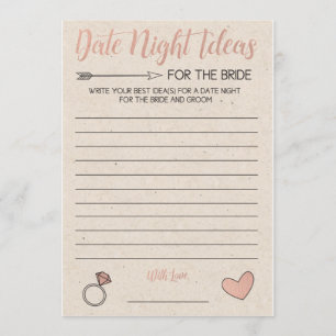 Rose Gold Brautparty Game - Date Night Ideas Einladung