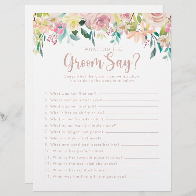 Rose Gold Brautparty Was hat die Groom Say (Vorne/Hinten)