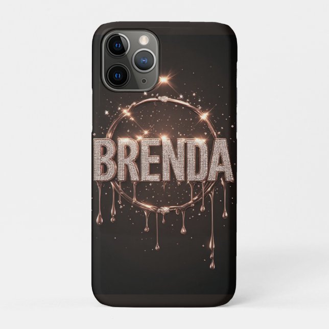 Rose Gold „Brenda“ Glow Diamond Drip Glitter Case-Mate iPhone Hülle (Rückseite)