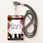 Rose Gold Bronze Balloons Sweet 16 Party VIP Pass Ausweis<br><div class="desc">Anpassen für jedes Ereignis.</div>
