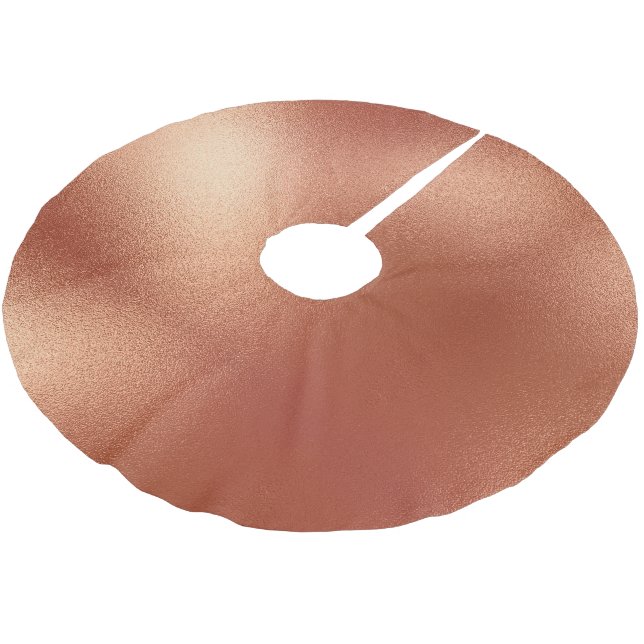 Rose Gold Bronze Weihnachten Polyester Weihnachtsbaumdecke (Schrägansicht)