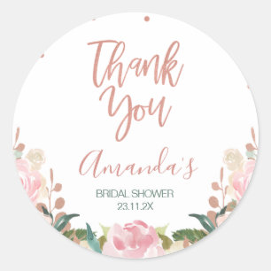 Rose Gold Brunch Bubbly Brautparty-Geschenk Runder Aufkleber