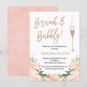 Rose Gold Brunch Bubbly Bridal Dusche Einladung