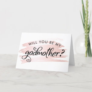 Rose Gold Brush Stroke Godmutter Vorschlag Foto Karte