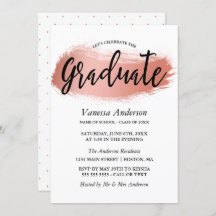 Rose Gold Brush Stroke Graduation Party