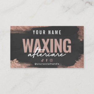 Rose Gold Brush Waxing Aftercare Card Visitenkarte