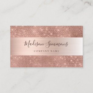 Rose Gold Brushed Glitzer Sparkle Script Visitenkarte