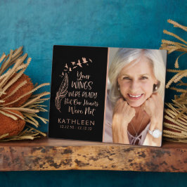 Rose Gold Brushed Metal Family Memorial Foto Fotoplatte