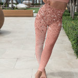 Rose Gold Brushed Metal Glitzer Leggings<br><div class="desc">Ein trendiges Design mit schicken Leggings,  mit hübschem vergoldetem Glitzer aus Rose auf einer Rose mit goldgelb gebürstetem metallischem Hintergrund.</div>