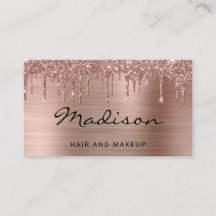Rose Gold Brushed Metal Glitzer Tropfen Hair & Mak