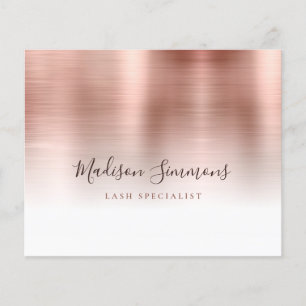 Rose Gold Brushed Metal Monogram Stylish Script Bu