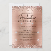 Rose Gold Brushed Metal und Glitzer Abschluss