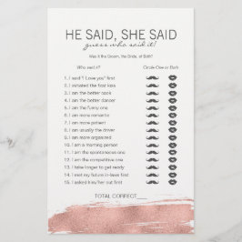 Rose Gold Brushhub Bridal sagte er sagte, sie sagt