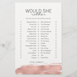 Rose Gold Brushstroke Bridal würde sie eher spiele