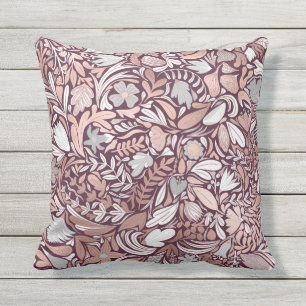 Rose Gold Burgundy Floral Illustration Kissen
