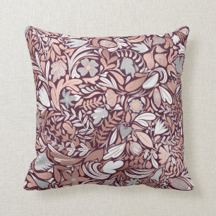 Rose Gold Burgundy Floral Illustration Kissen