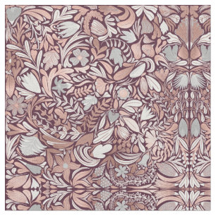 Rose Gold Burgundy Floral Illustration Stoff
