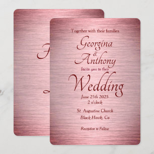 Rose Gold Burgundy Ombre Pink Wedding Einladung