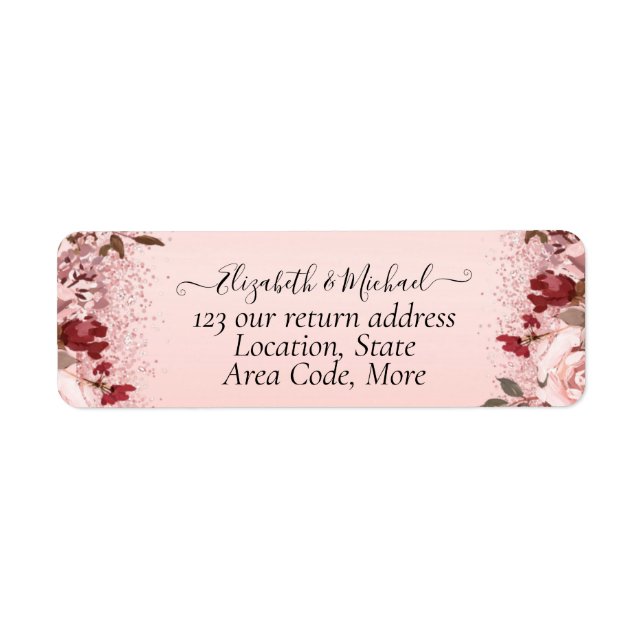 Rose Gold Burgundy Pink Floral Wedding (Vorne)