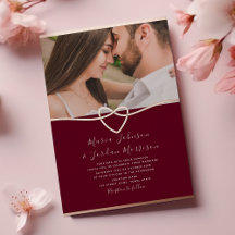 Rose Gold Burgundy Wedding Foil Einladung