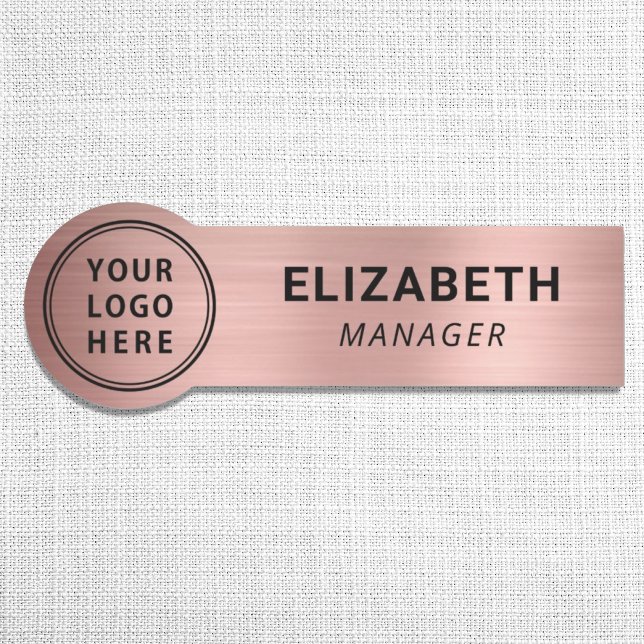 Rose Gold Business Company Logo Namensschild (Von Creator hochgeladen)