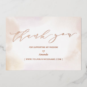 Rose Gold Business-Logo Vielen Dank Beilage Folieneinladung