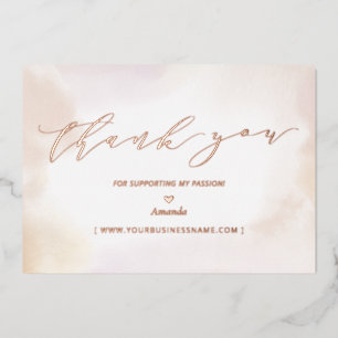Rose Gold Business-Logo Vielen Dank Beilage Folieneinladung