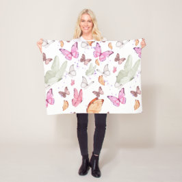 rose gold butterfly fleecedecke