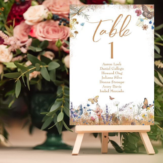 Rose Gold Butterfly Garden Hochzeitskarte Tischnummer (Von Creator hochgeladen)