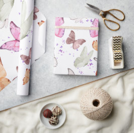 rose gold butterfly geschenkpapier