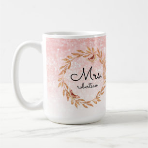 Rose Gold Butterfly Pink Glitzer Brautparty Kaffeetasse