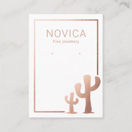 Rose Gold Cactus Earring Display Card Visitenkarte