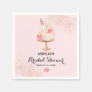 Rose Gold Cake Tee Party Brautparty Napkins Serviette
