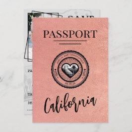 Rose Gold California Pass Save the Date