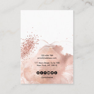Rose Gold Calligrafy Art Ohrensichtkarte Visitenkarte