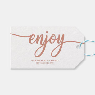 Rose Gold Calligrafy Genießen Sie Gastgeschenk Hoc Geschenkanhänger