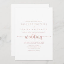 Rose Gold Calligrafy Wedding