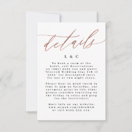 Rose Gold Calligraphie Moderne Hochzeitsszenierung RSVP Karte