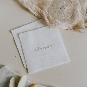 Rose Gold Calligraphy Babydusche Napkins Serviette