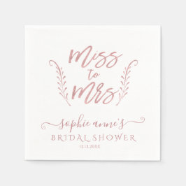 Rose Gold Calligraphy Brautparty Bachelorette Serviette