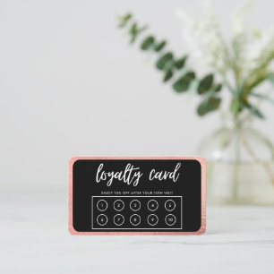 Rose Gold Calligraphy Loyalty Card Visitenkarte