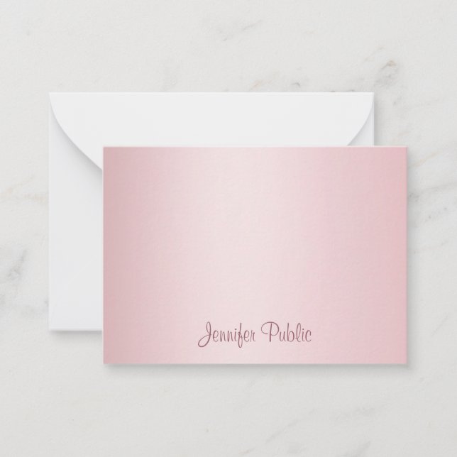 Rose Gold Calligraphy Script Monogram Template Mitteilungskarte (Vorderseite)