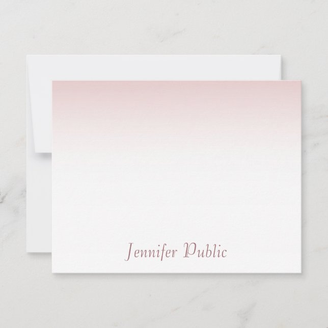 Rose Gold Calligraphy Script Template Elegant Mitteilungskarte (Vorderseite)